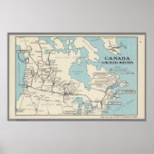 Kaart van Canada - Canada Air Mail Routes Poster (Voorkant)