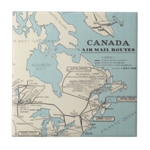 Kaart van Canada - Canada Air Mail Routes Tegeltje