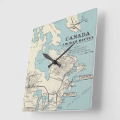 Kaart van Canada - Canada Air Mail Routes Vierkante Klok (Hoek)
