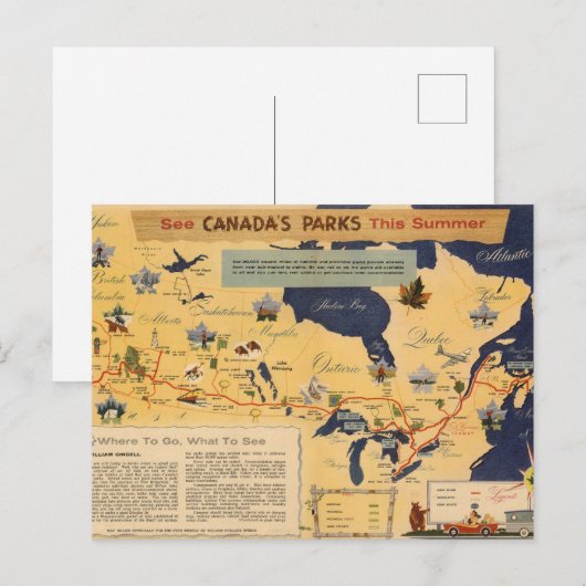 Kaart van Canada - Canadese parken (Voorkant / Achterkant)