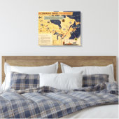 Kaart van Canada - Canadese parken Canvas Afdruk (Insitu (Slaapkamer))