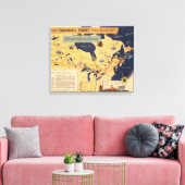 Kaart van Canada - Canadese parken Canvas Afdruk (Insitu (Woonkamer))