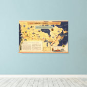 Kaart van Canada - Canadese parken Canvas Afdruk (Insitu (Houten vloer))