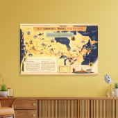 Kaart van Canada - Canadese parken Canvas Afdruk (Insitu (Woonkamer))