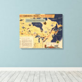 Kaart van Canada - Canadese parken Canvas Afdruk (Insitu (Houten vloer))