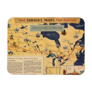 Kaart van Canada - Canadese parken Magneet
