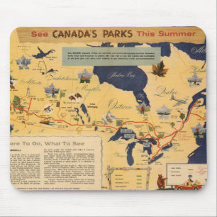 Kaart van Canada - Canadese parken Muismat