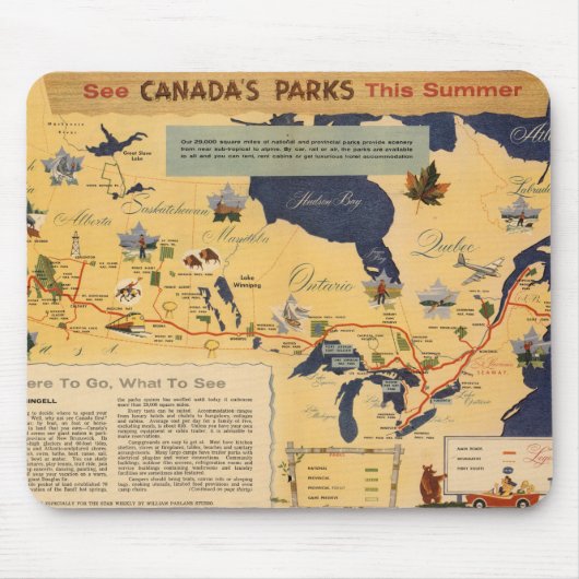 Kaart van Canada - Canadese parken Muismat (Voorkant)