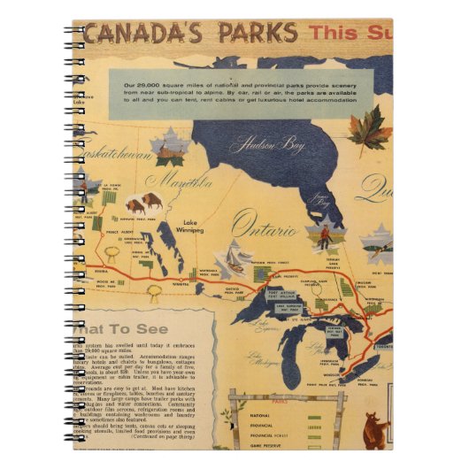 Kaart van Canada - Canadese parken Notitieboek (Voorkant)