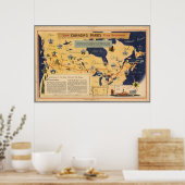 Kaart van Canada - Canadese parken Poster (Keuken)