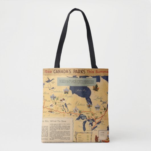 Kaart van Canada - Canadese parken Tote Bag (Voorkant)