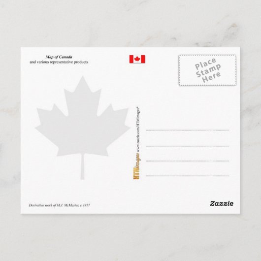Kaart van Canada en diverse representatieve produc (Achterkant)
