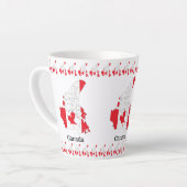 Kaart van Canada met Canadese vlag Latte Mok (Linkerhoek)