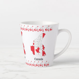 Kaart van Canada met Canadese vlag Latte Mok
