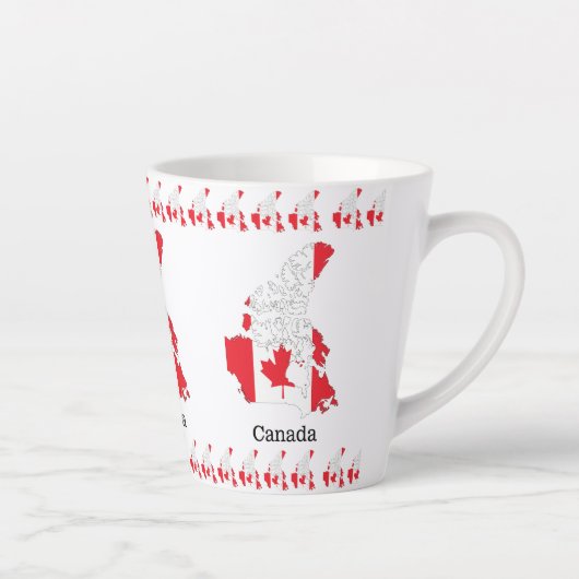 Kaart van Canada met Canadese vlag Latte Mok (Rechts)