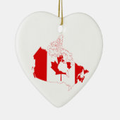 Kaart van Canada met Flag Heart Ceramic Ornament G (Rechts)
