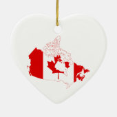 Kaart van Canada met Flag Heart Ceramic Ornament G (Achterkant)