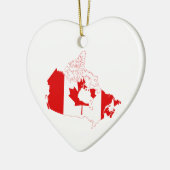 Kaart van Canada met Flag Heart Ceramic Ornament G (Links)