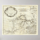 Kaart van Canada met inheemse Amerikaanse dorpen Poster (Voorkant)