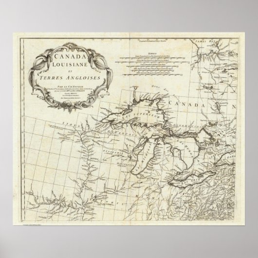 Kaart van Canada met inheemse Amerikaanse dorpen Poster (Voorkant)