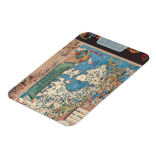 Kaart van Canada - Natuurlijke en industriële hulp Magneet (Linkerzijde)