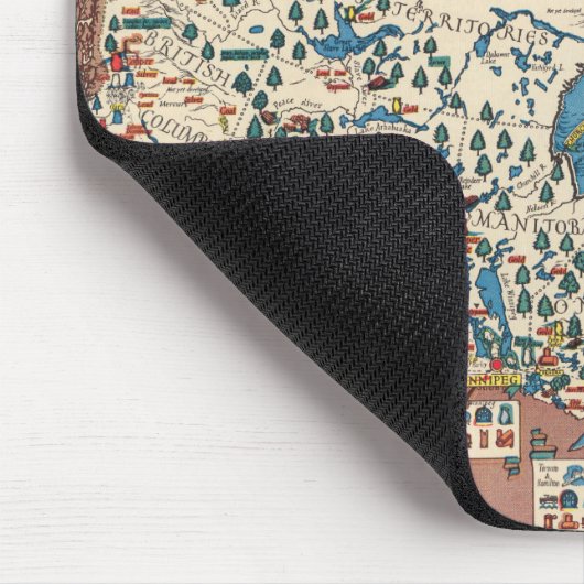 Kaart van Canada - Natuurlijke en industriële hulp Muismat (Hoek)