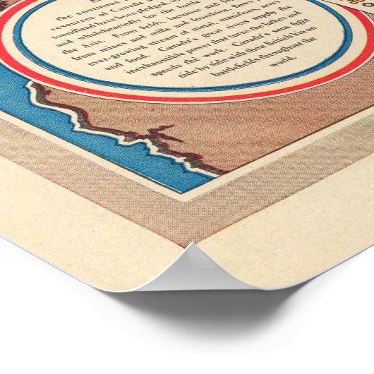 Kaart van Canada - Natuurlijke en industriële hulp Poster (Hoek)