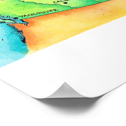 Kaart van Canada Poster (Hoek)