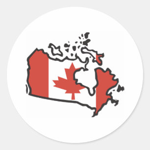 Kaart van Canada Ronde Sticker