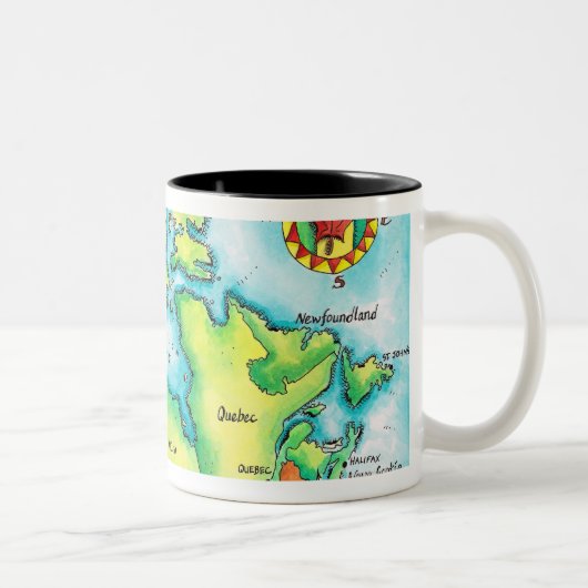 Kaart van Canada Tweekleurige Koffiemok (Rechts)