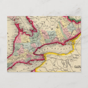 Kaart van Canada West in provincies