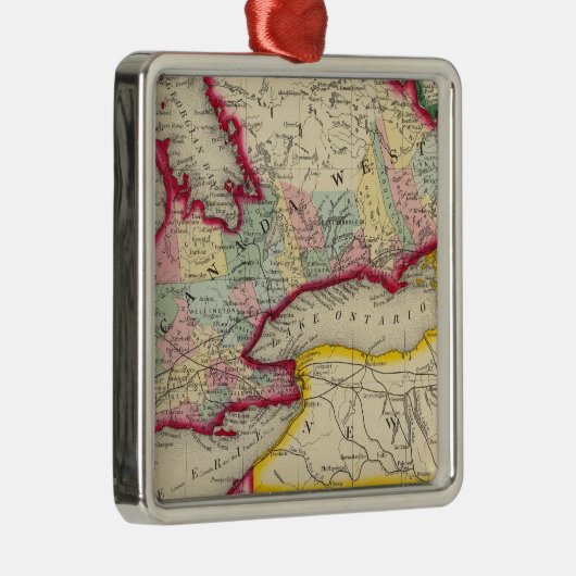 Kaart van Canada West in provincies Metalen Ornament (Rechts)