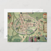 Kaart van Canterbury, van "Civitates Orbis Terraru (Voorkant / Achterkant)