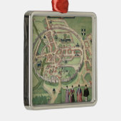 Kaart van Canterbury, van "Civitates Orbis Terraru Metalen Ornament (Rechts)