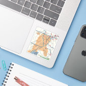 Kaart van Canyonlands National Park Sticker (Laptop met iPhone)