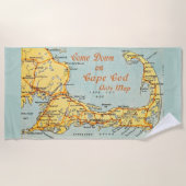  kaart van Cape Cod Blue Strandlaken (Voorkant)