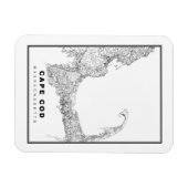 Kaart van Cape Cod Magneet (Horizontaal)