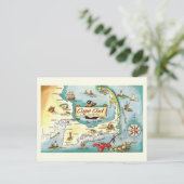 Kaart van Cape Cod Massachusetts (Staand voorkant)