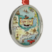 Kaart van Cape Cod Massachusetts Metalen Ornament (Rechts)