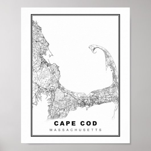 Kaart van Cape Cod Poster (Voorkant)