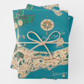 kaart van Cape Cod uit de jaren 1940 Inpakpapier Vel (In situ)