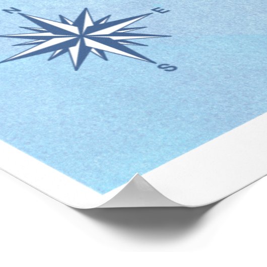 Kaart van Cape San Blas Florida Poster (Hoek)