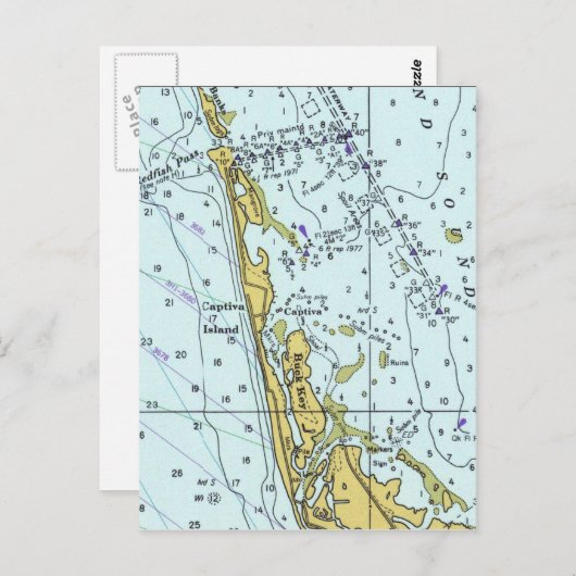 kaart van Captiva Island (Voorkant / Achterkant)