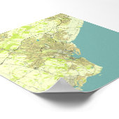 Kaart van Cardiff Poster (Hoek)