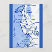 Kaart van Carmel naar San Francisco (Voorkant)