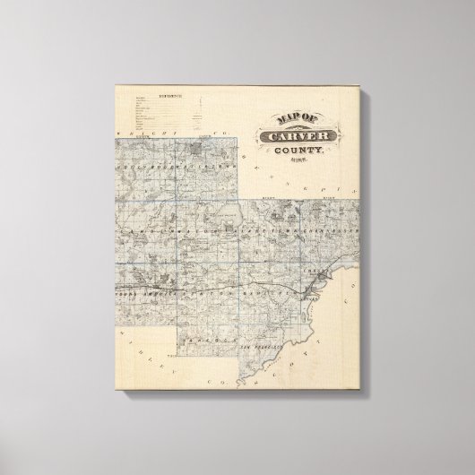 Kaart van Carver County, Minnesota Canvas Afdruk (Voorkant)