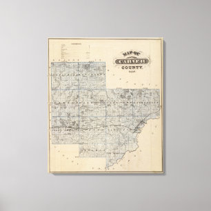 Kaart van Carver County, Minnesota Canvas Afdruk