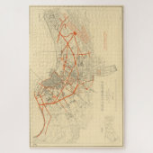  kaart van Casablanca Marokko (1917) Legpuzzel (Verticaal)