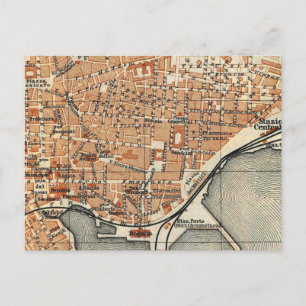  kaart van Catania Italië (1905)