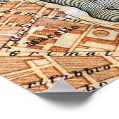  kaart van Catania Italië (1905) Poster (Hoek)